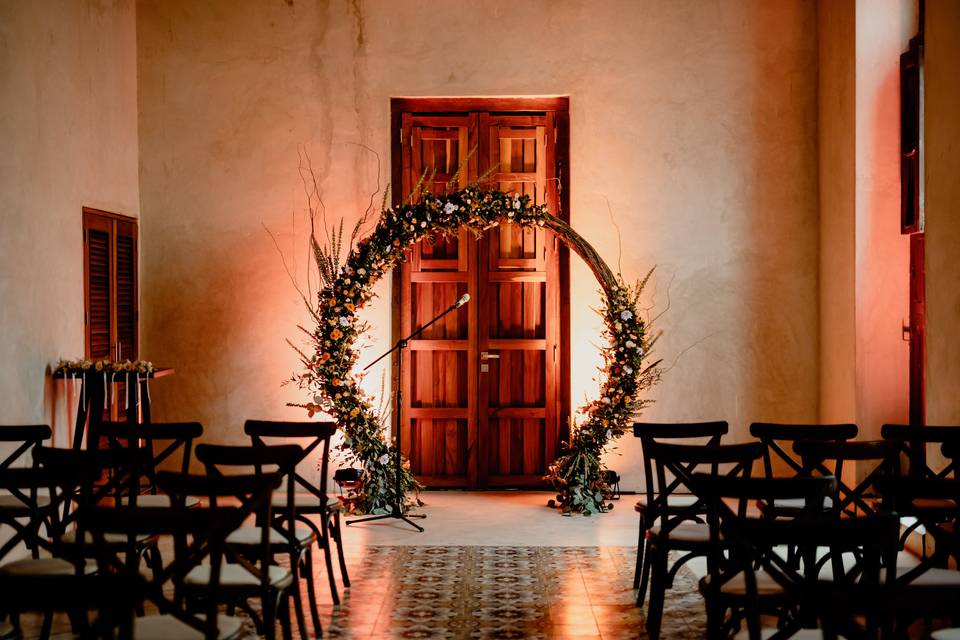 Indoor Hacienda Ceremony