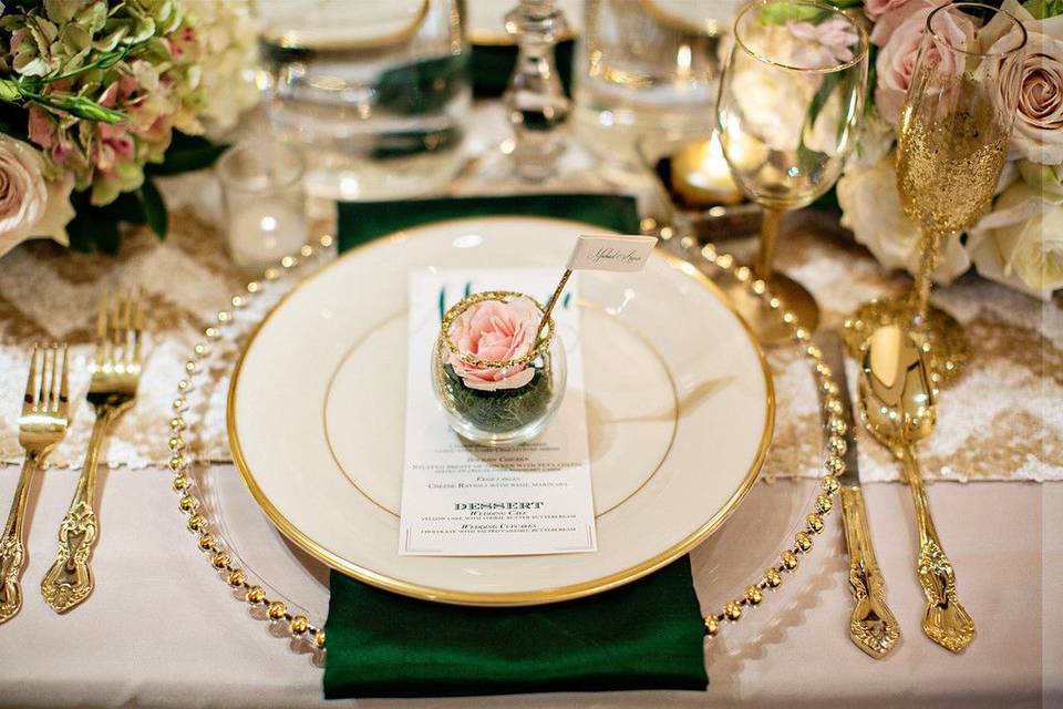 Gold place setting