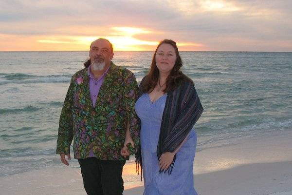 Mr & Mrs at sunset