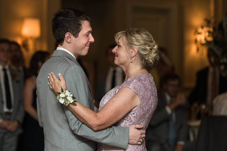 Mother and son dance