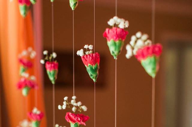 Fusion wedding floral curtain