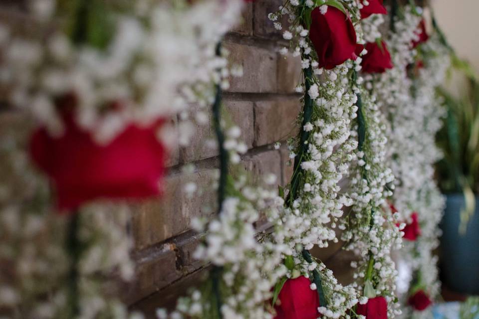 Floral curtain details