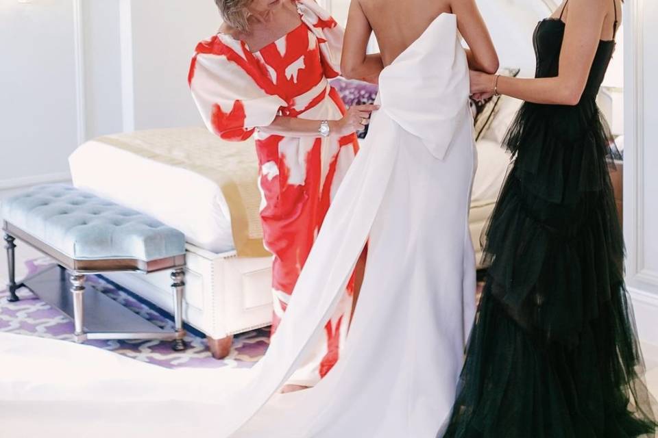 Bride, mother, and sister