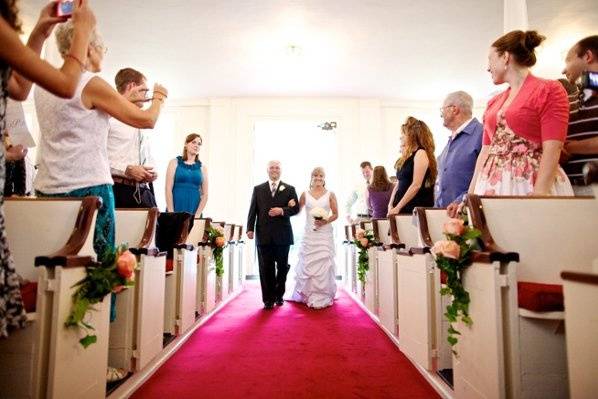 Bridal procession with her father