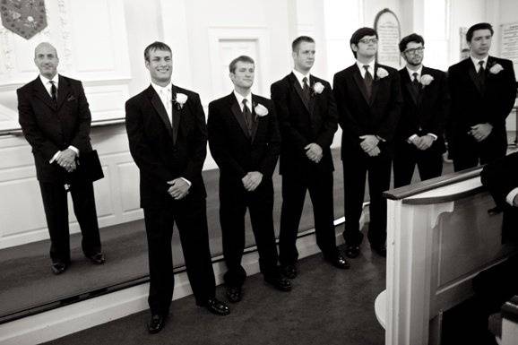 The groom with his groomsmen