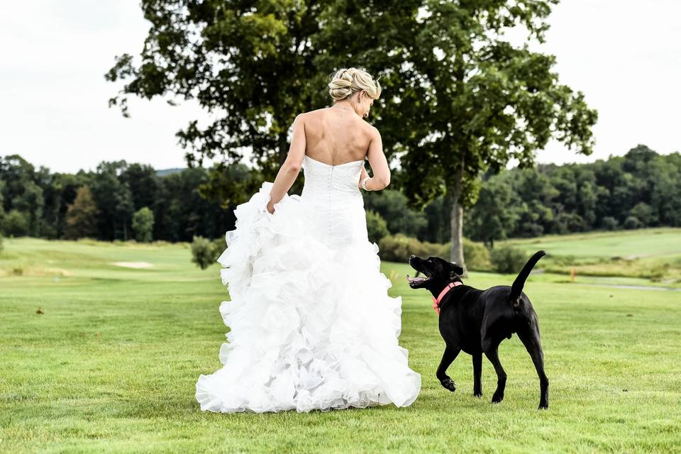 Bride and her dog