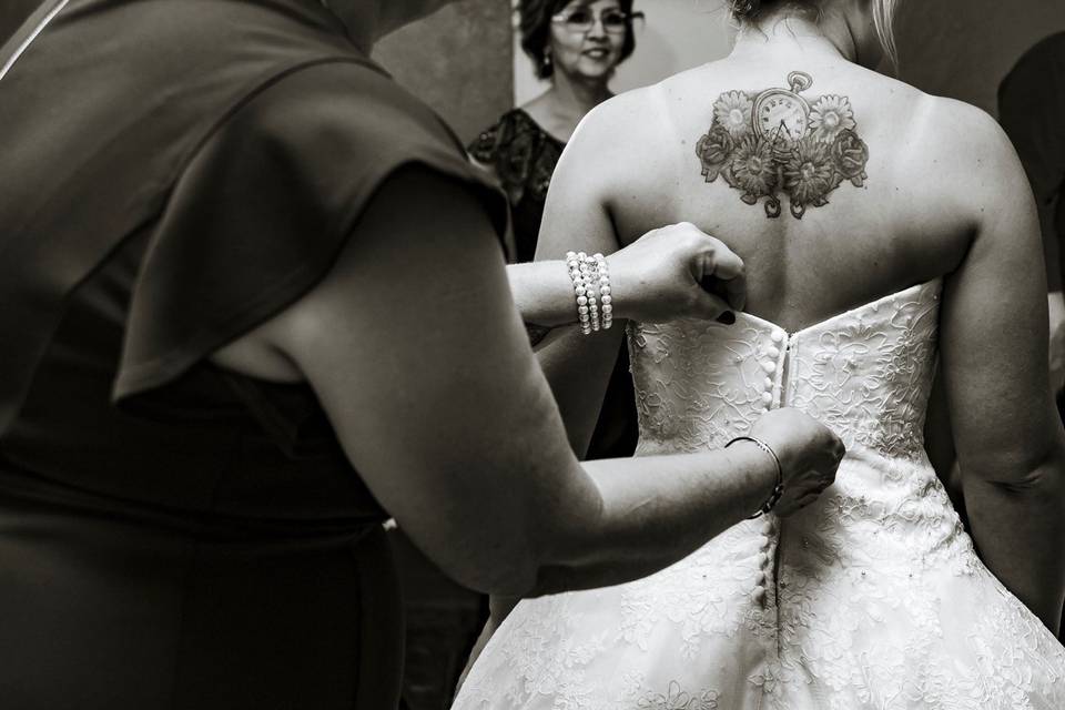 Bride getting ready