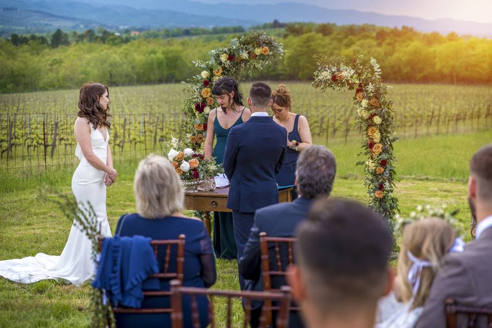 Ceremony by the vineyard