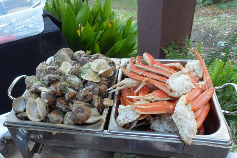 Seafood buffet area