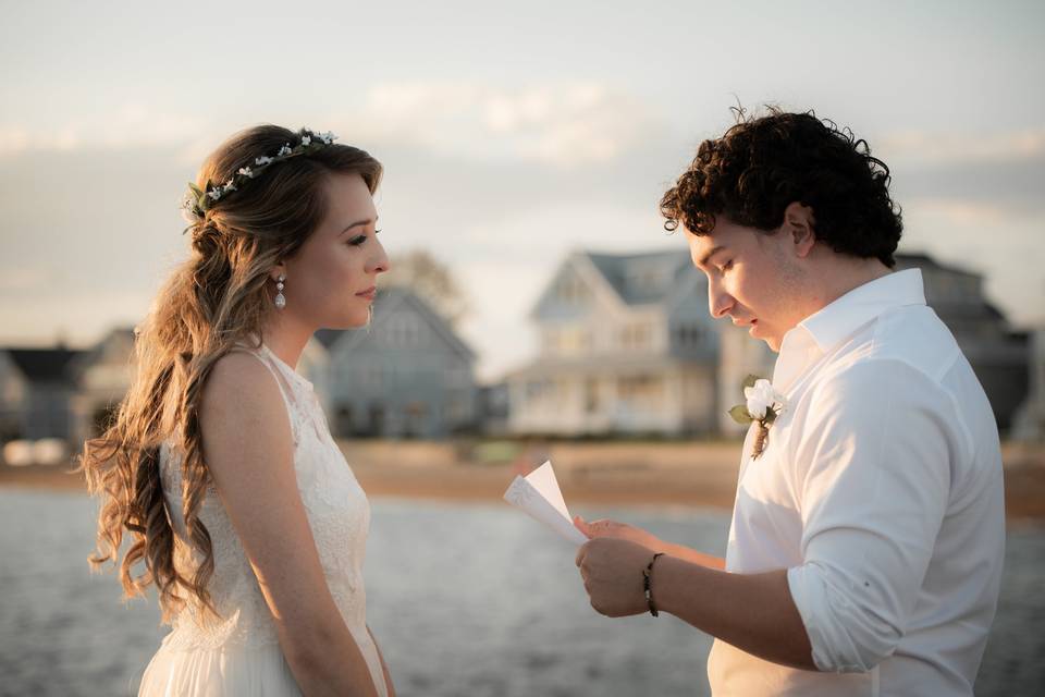 Beach elopement