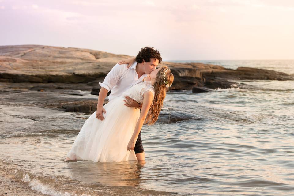 Beach elopement