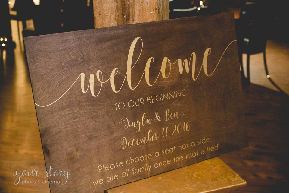 Signage is always appreciated and a great way to customize your event without a huge expense.