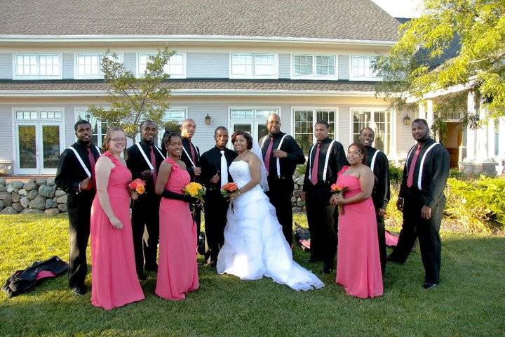 Wedding Party outside of recep