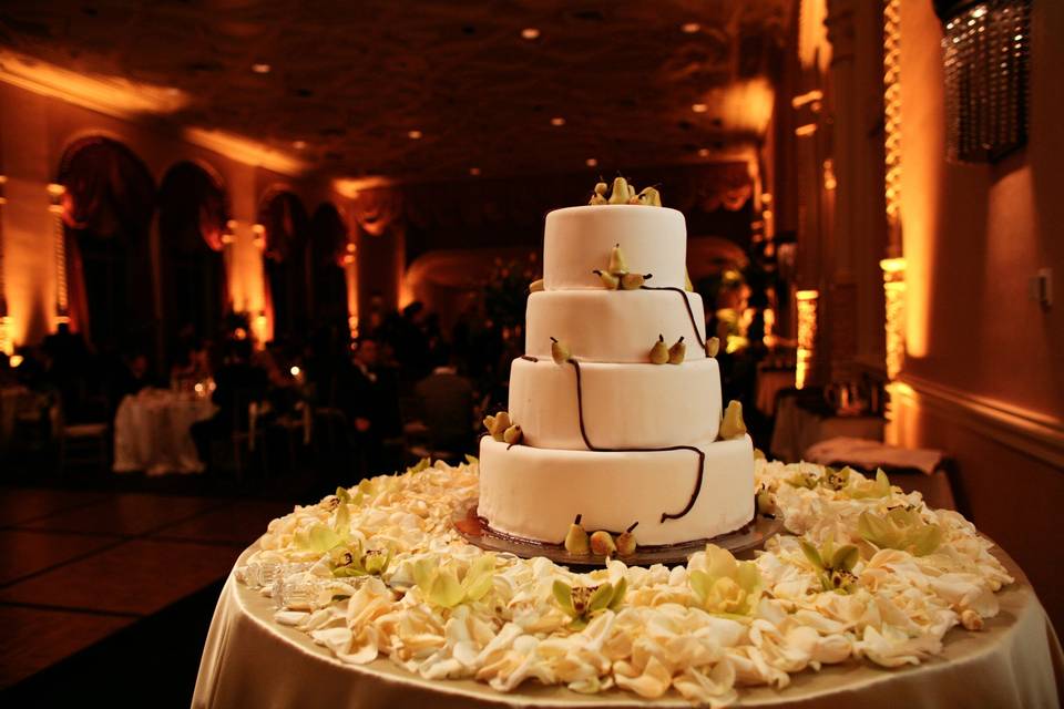 Multi layered wedding cake