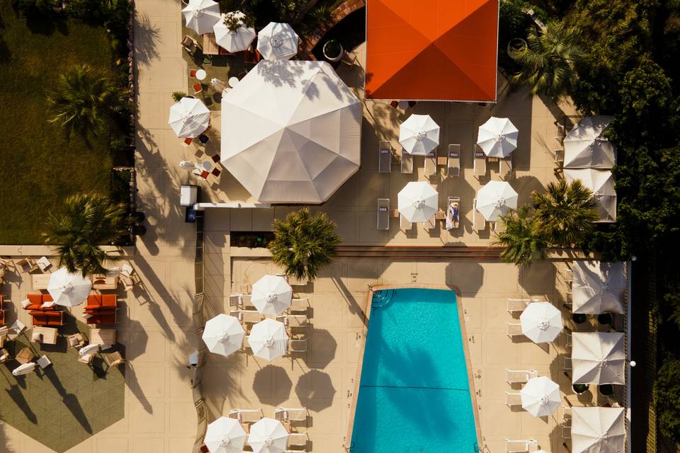 Outdoor Pool and Cabanas