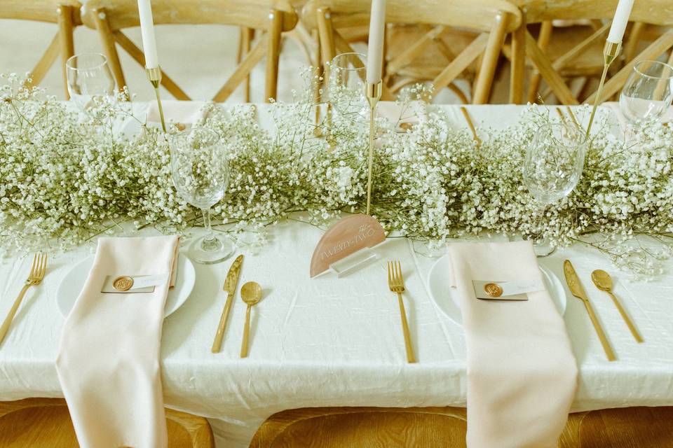 Wedding table set
