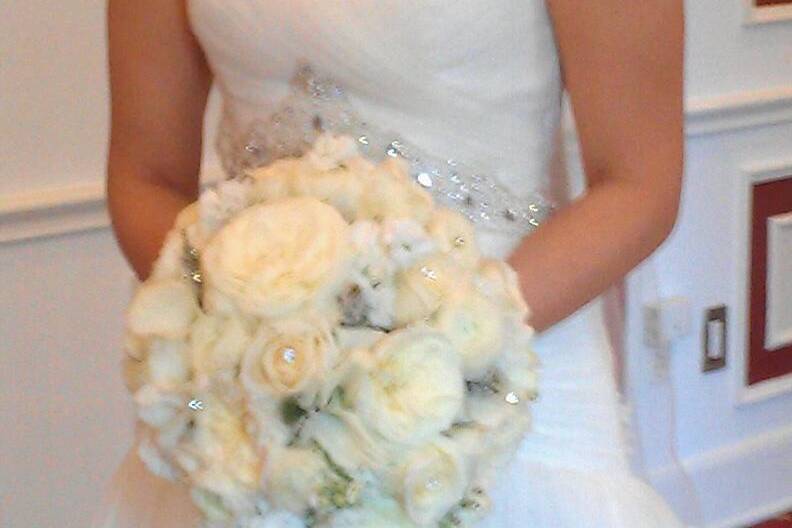 Bride holding her bouquet