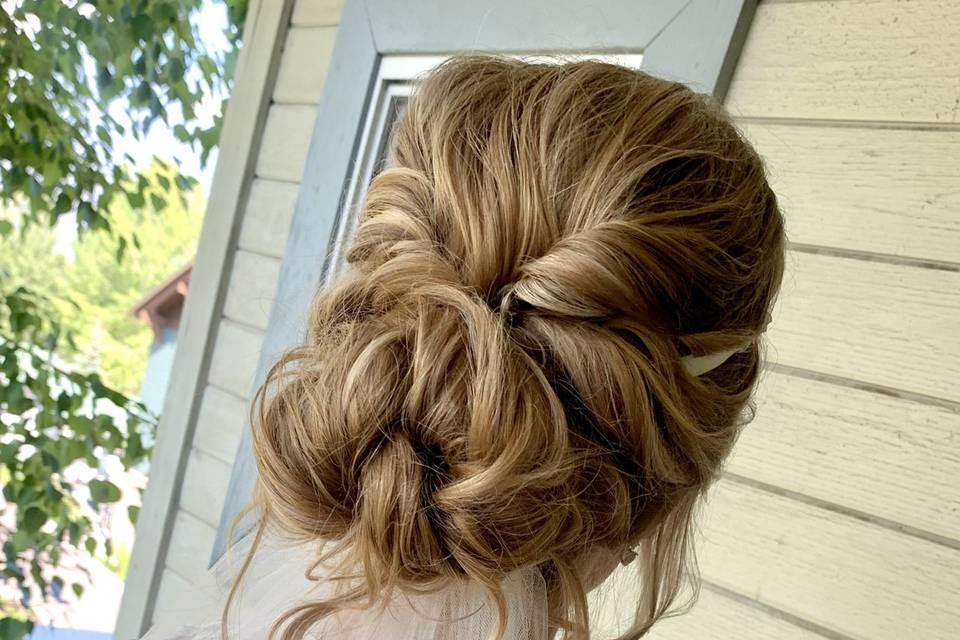 Loose textured updo