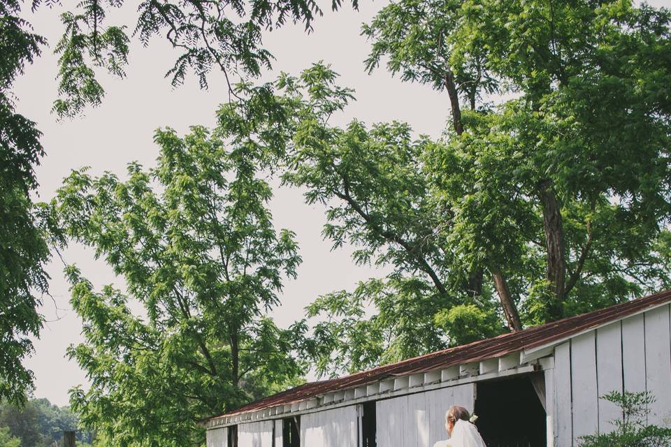 Bride enjoying a moment of solitude before the wedding