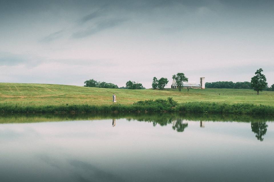 Beautiful reflection of the sky in the lake