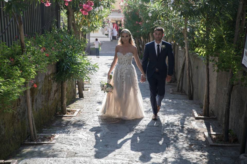 Couple strolling in Ravello