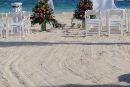 Beach wedding setup