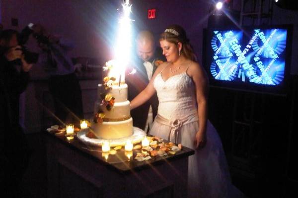 Bride & Groom cutting cake