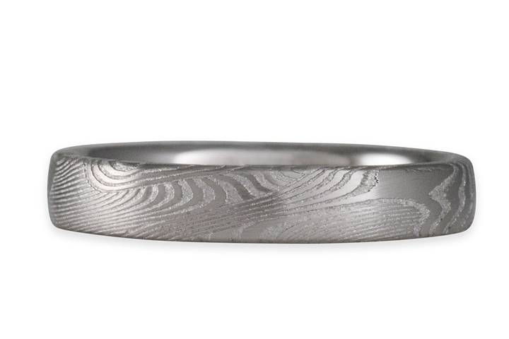 CHRIS PLOOF- Damascus Steel Wedding Band with Thor Pattern