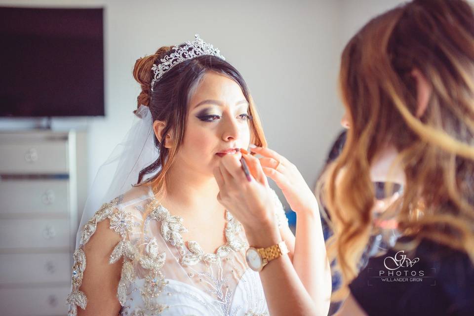 Bride final touch ups
