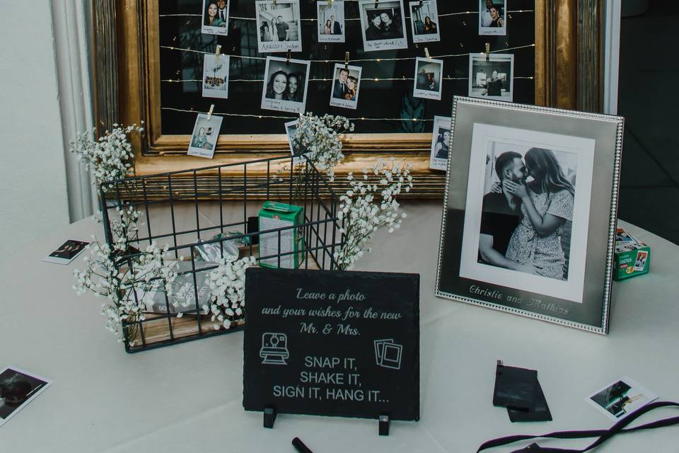 Signs for the guest table