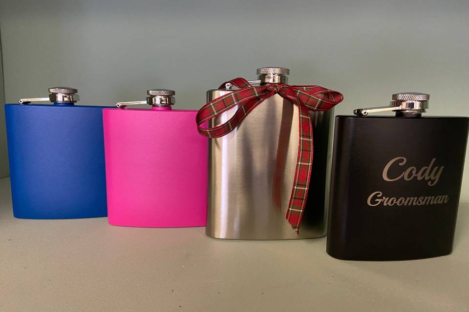 Engraved flasks