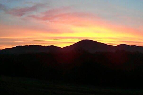 Beautiful mountain views at sunrise.