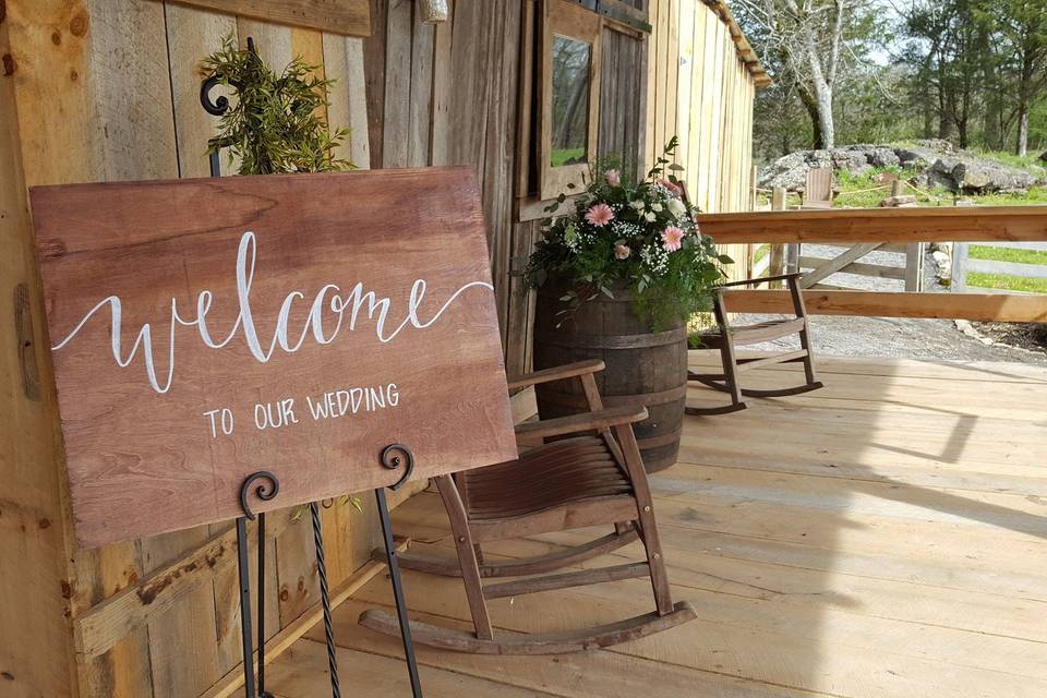 Customized signs and rustic decor