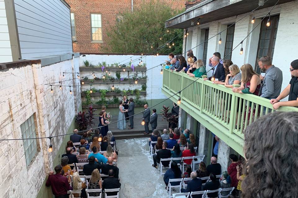 Balcony wedding ceremony view