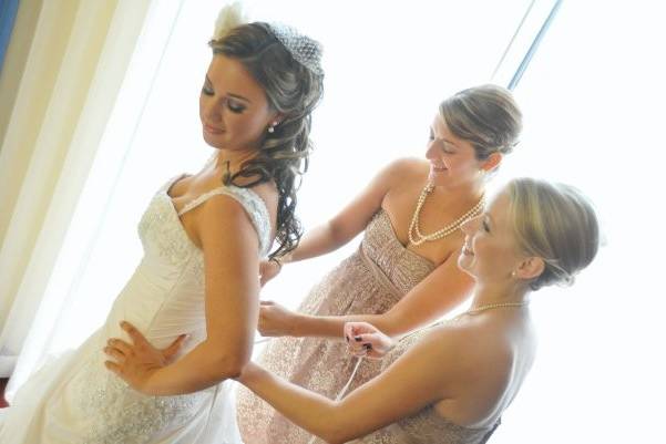 Dressing the bride