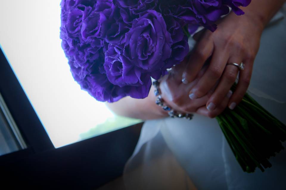 Violet flowers bouquet