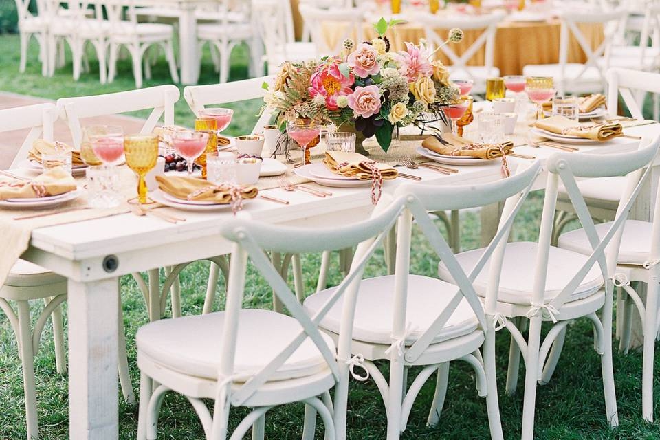 Vintage white tables