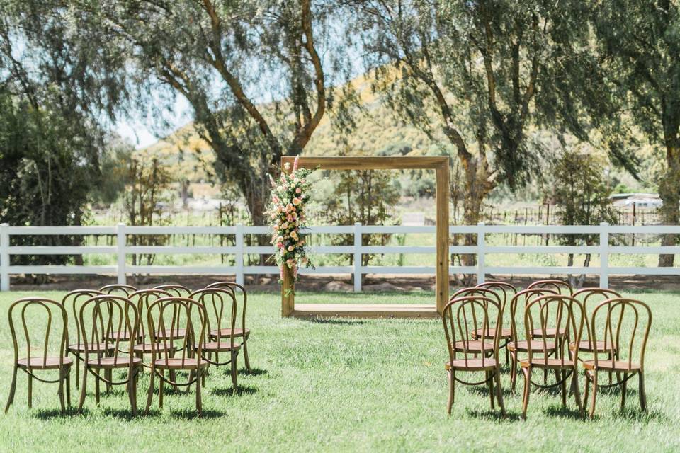 Lulu chairs with frame arch