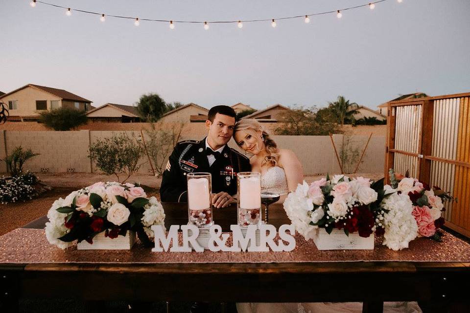 The bride and groom