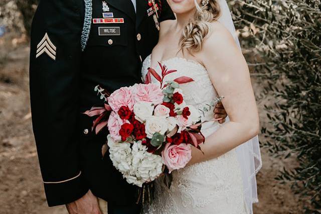 The bride and groom photo