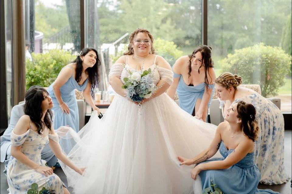 Bride with her girls