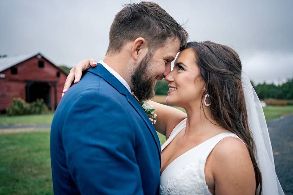 Couple and country backdrop