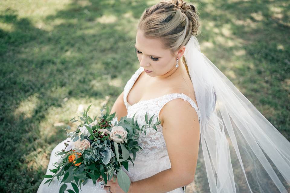 Stunning bride and flowers