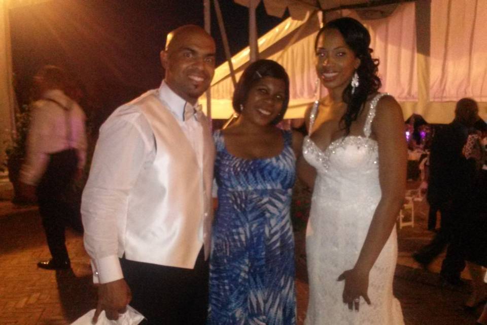 The couple with their wedding planner, Erica