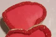 Sugar Cookies with Red Royal Icing and Red Sugar