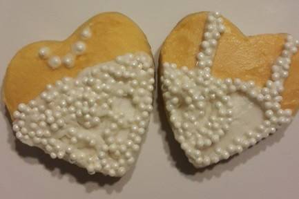 Sugar Cookies with Buttercream Design and white non-pareils