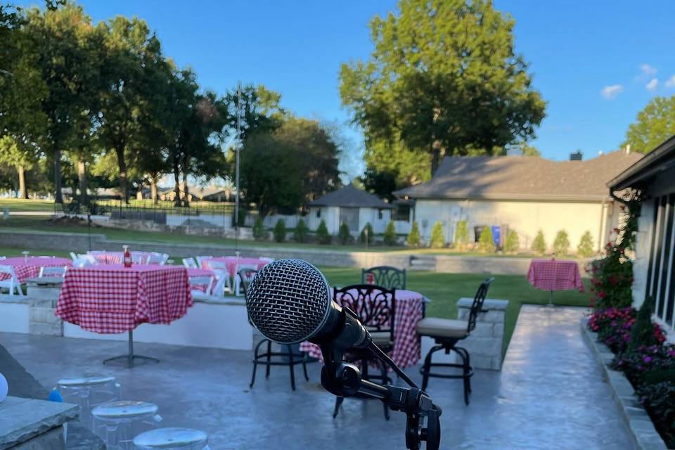 Backyard reception.
