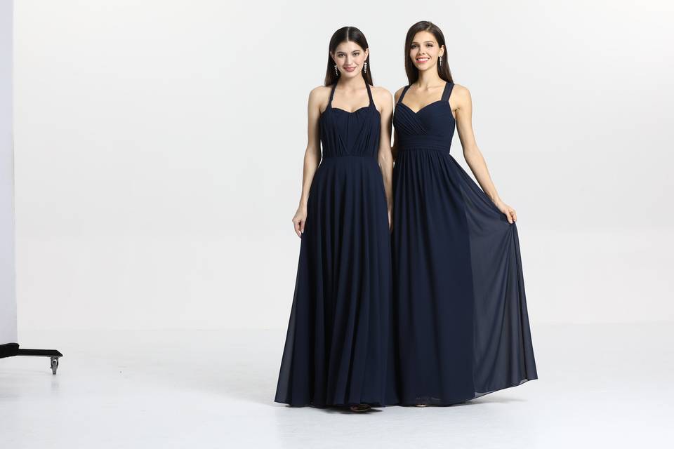 Navy blue bridesmaid gowns