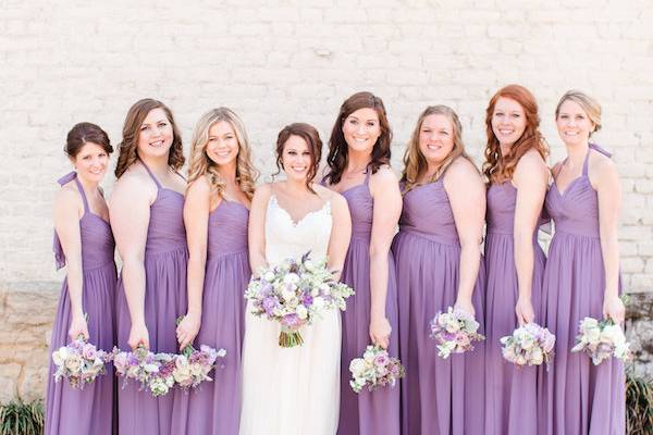 Wedding party in wisteria