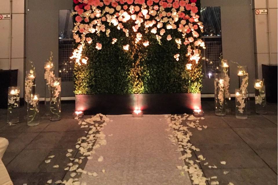 Custom Flower Wall, Bubble Machine & Up Lights W Hotel Hoboken